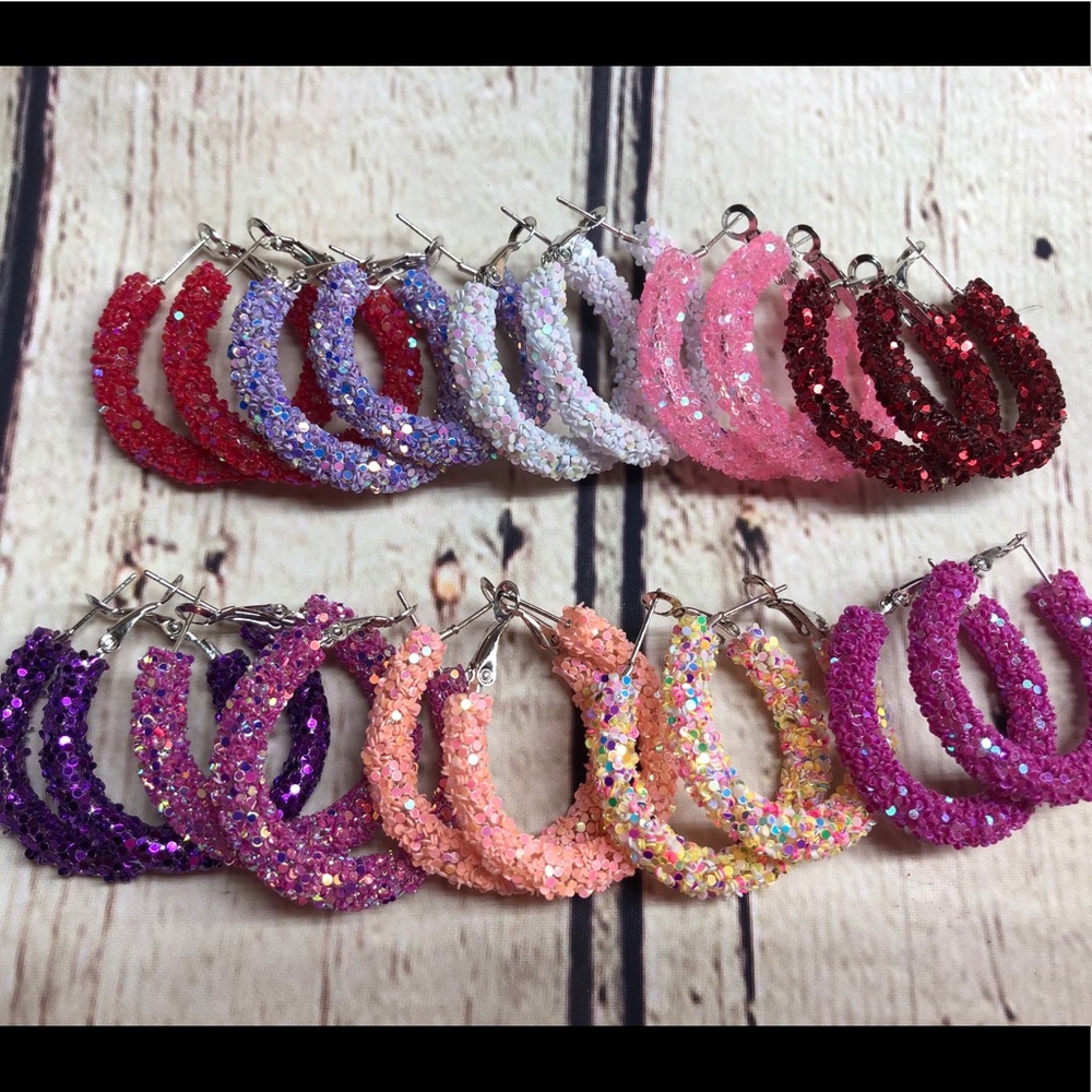10 pack glitter hoops
